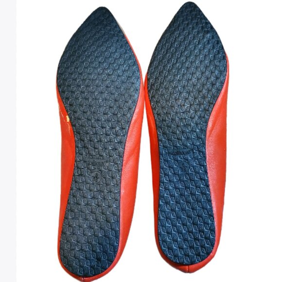 Dollhouse Women's Red and Gold Strap Pointed-Toe Comfort Flats/Loafers, Size 8 - Picture 3 of 6